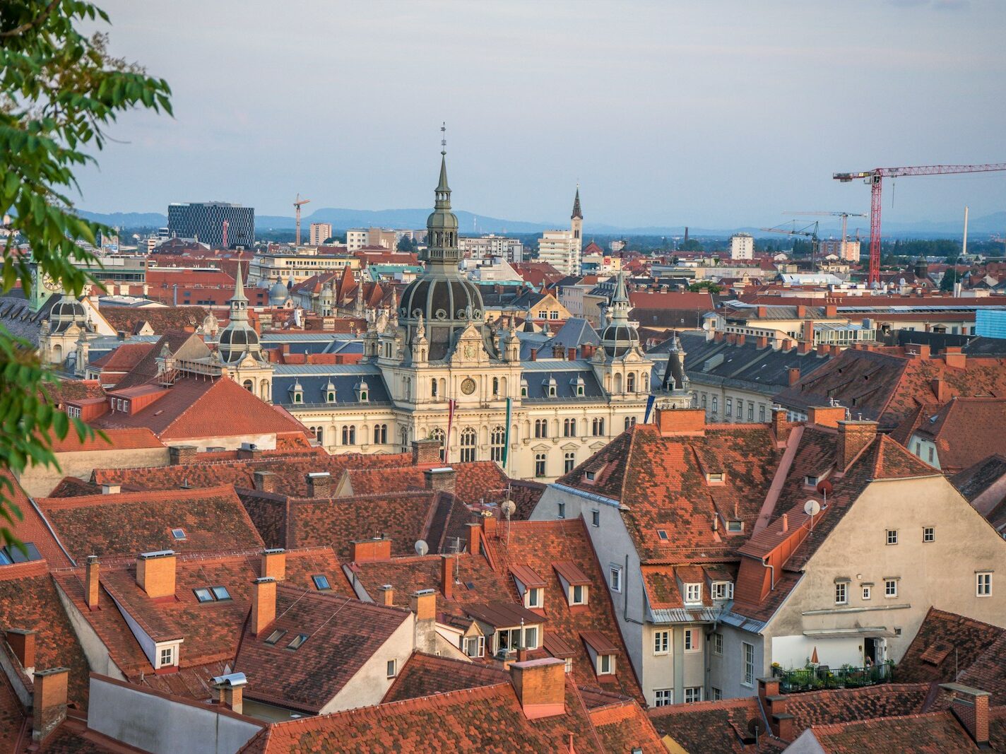 a city with many rooftops