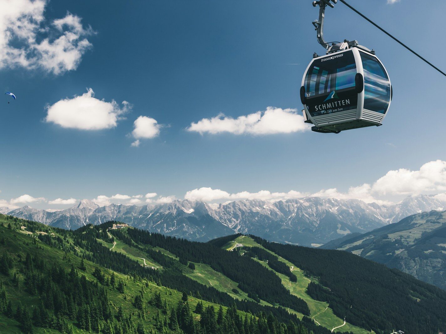 white and black cable car