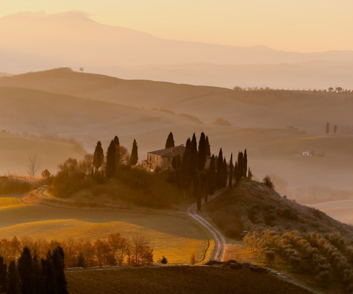 village under clear sky