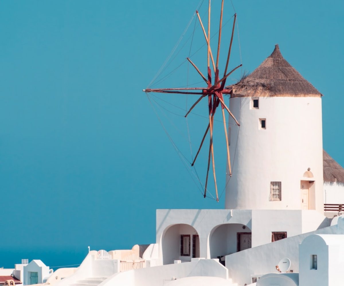 brown and white windmill