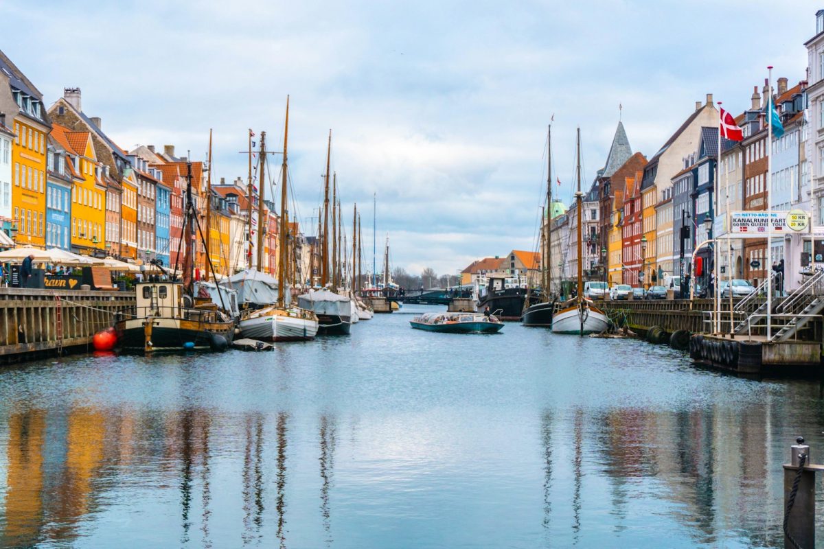 boats in canal in Denmark during daytime